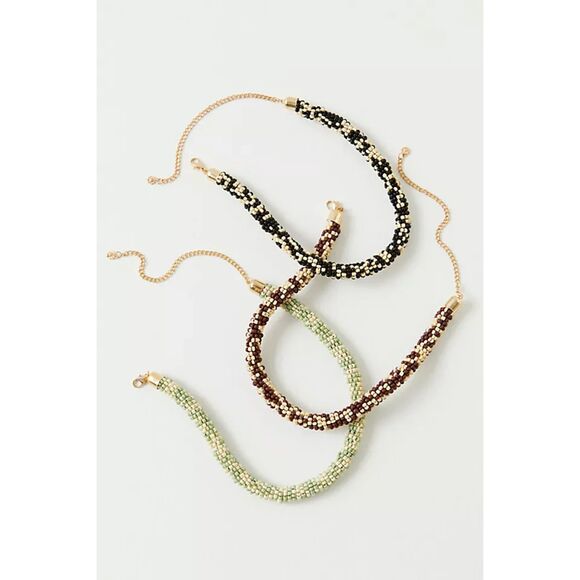 NWT Free People Diving In beaded choker in maroon - Picture 1 of 3